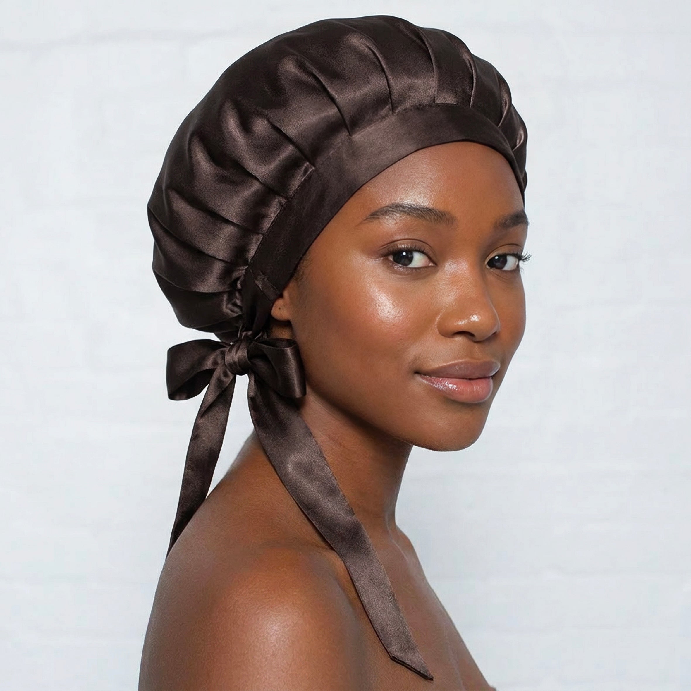 Pure Silk Bonnet - Chocolate