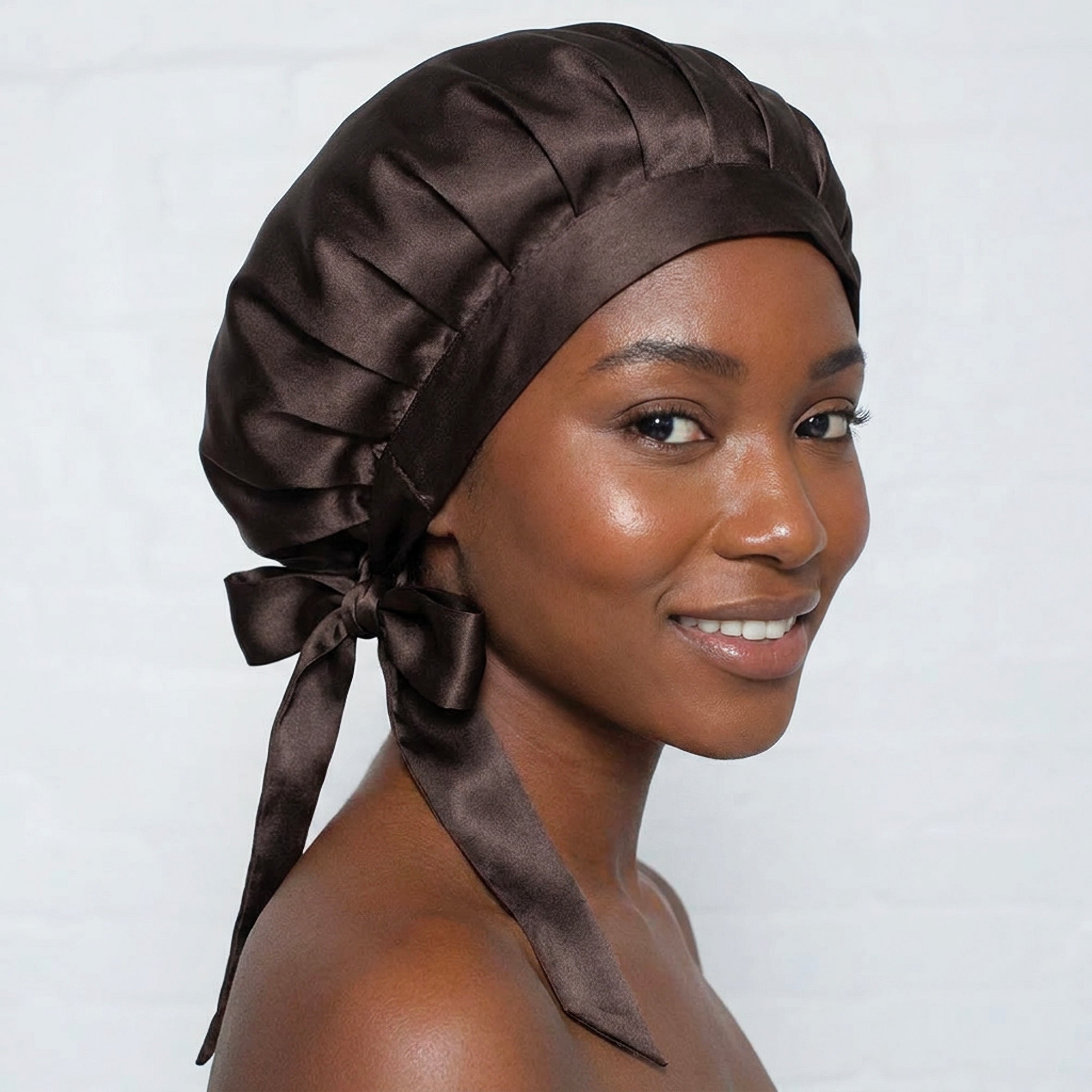 Pure Silk Bonnet - Chocolate