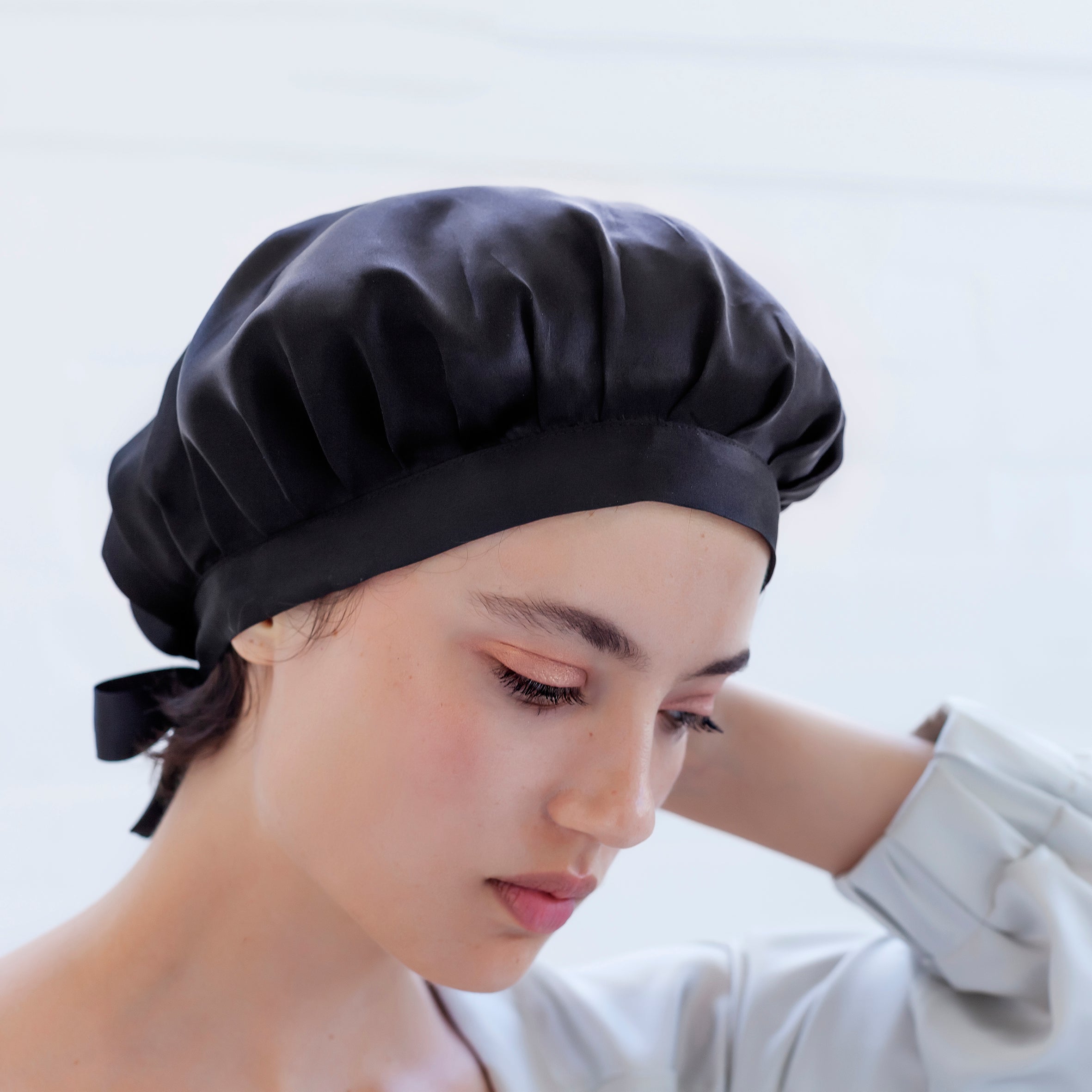 Pure Silk Bonnets - Moody Black