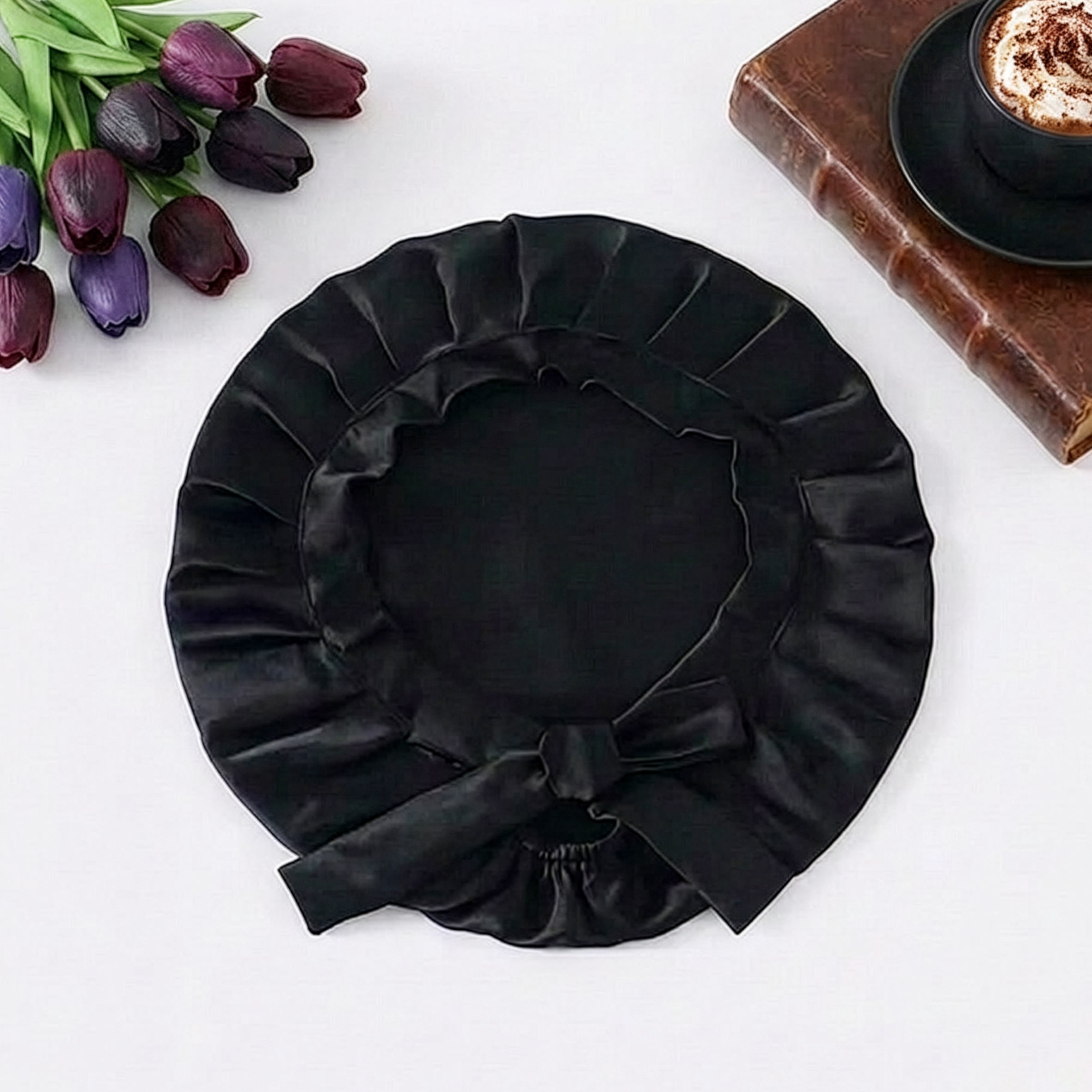 Pure Silk Bonnet - Moody Black