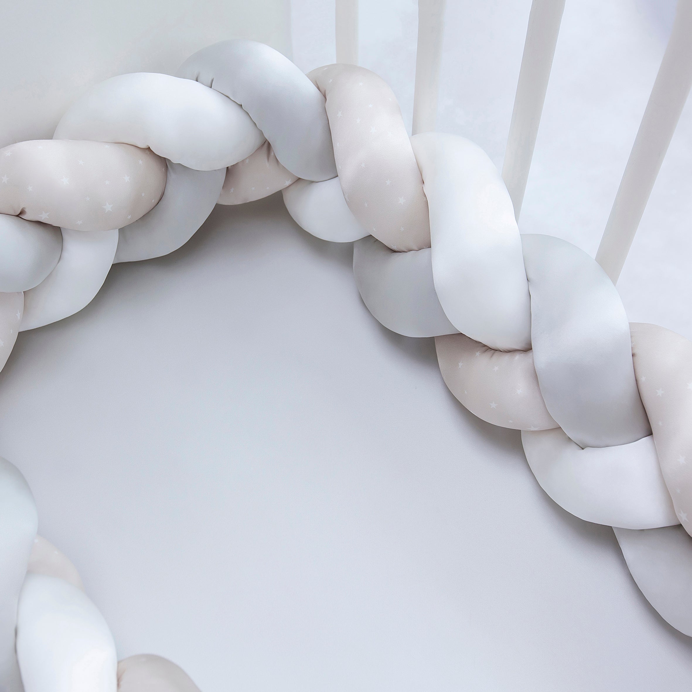 Silk Baby Cot Bumper - Natural Grey