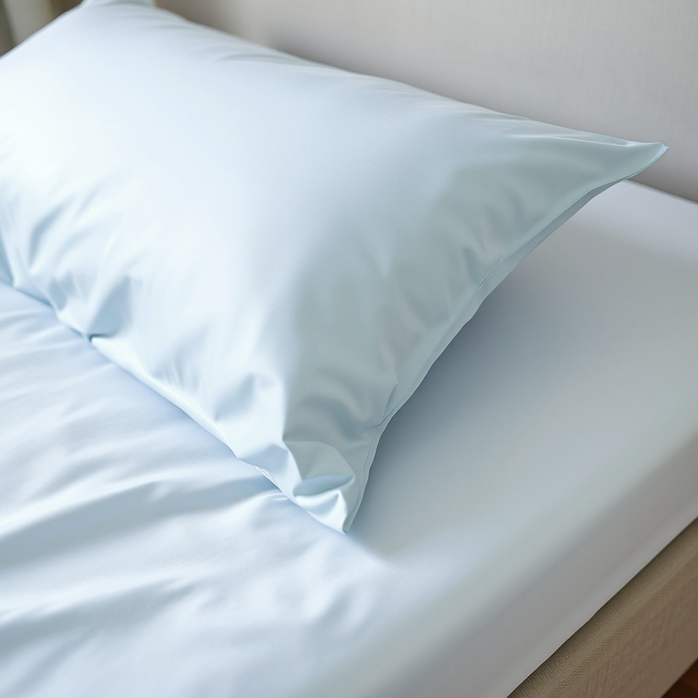 Pure Silk Fitted Sheet - Ice Blue