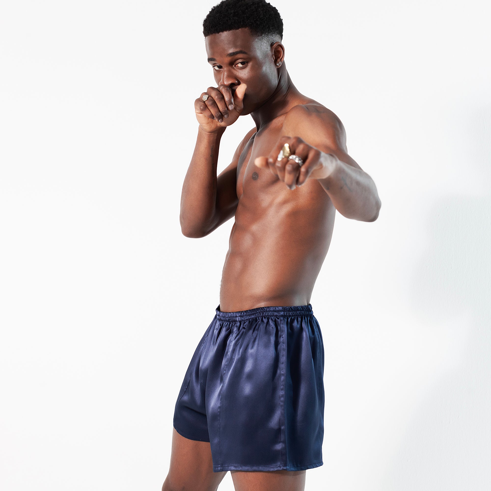 Gentleman Silk Boxers - Navy Blue