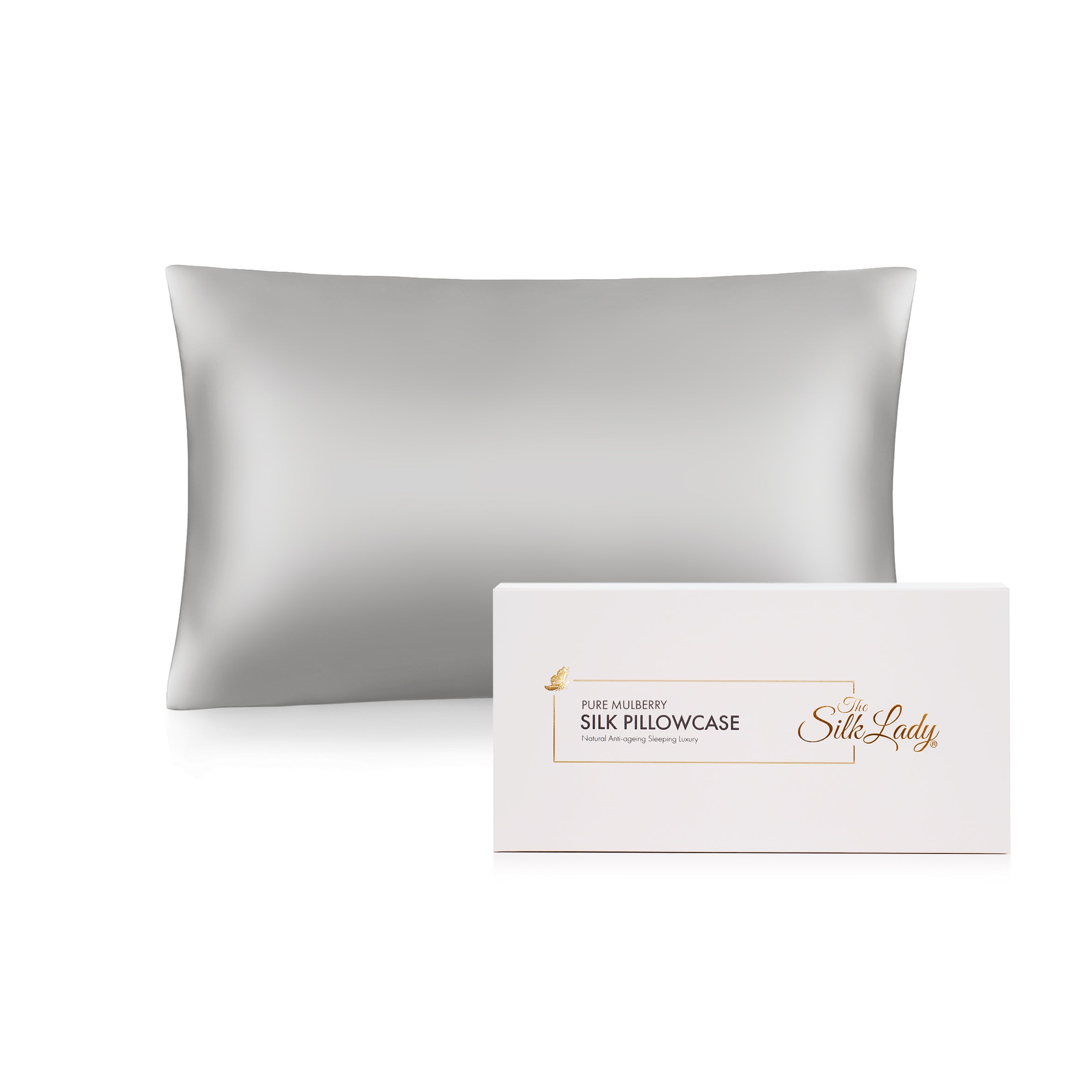 Pure Silk Pillowcase 22 Momme - Dove Grey