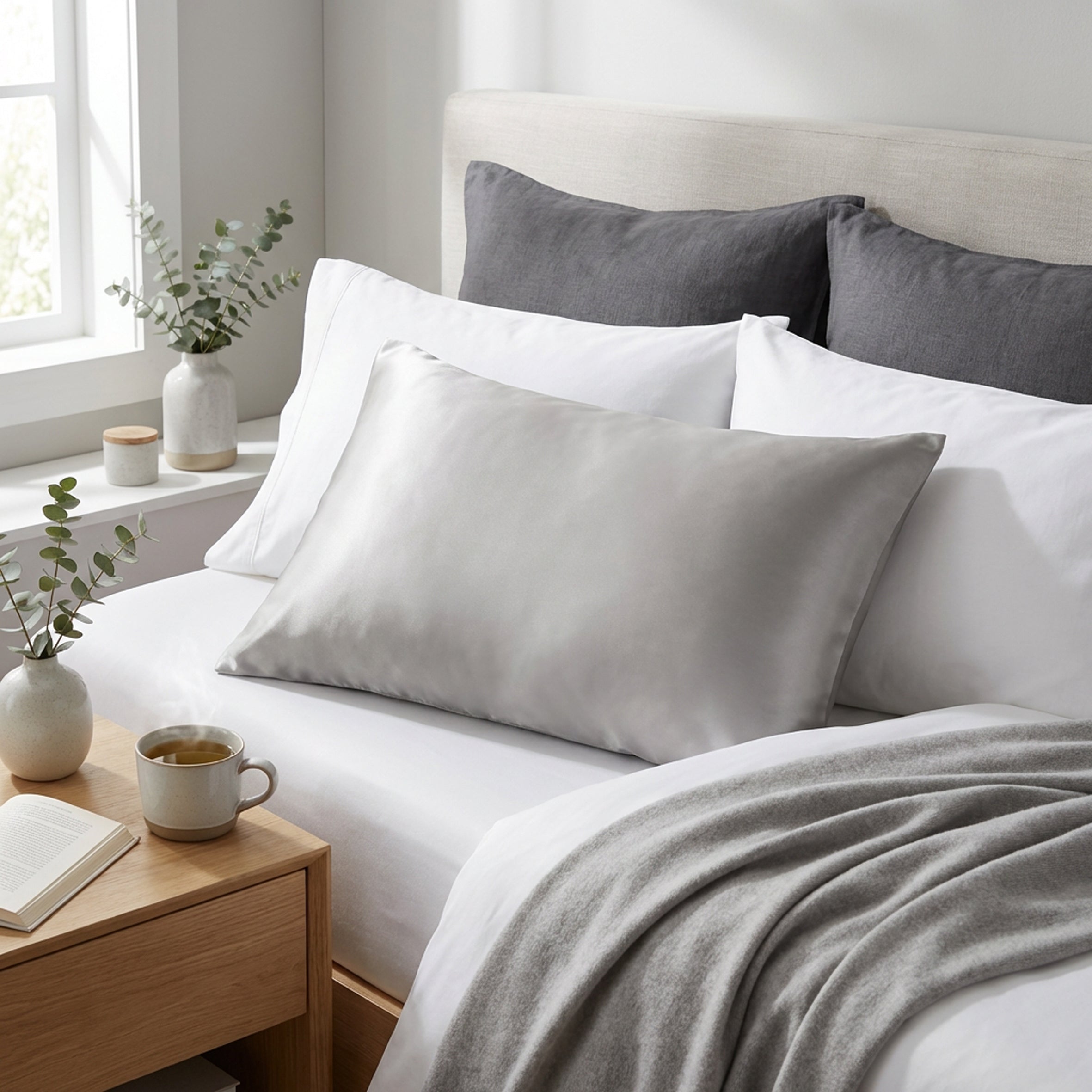Pure Silk Pillowcase 22 Momme - Dove Grey