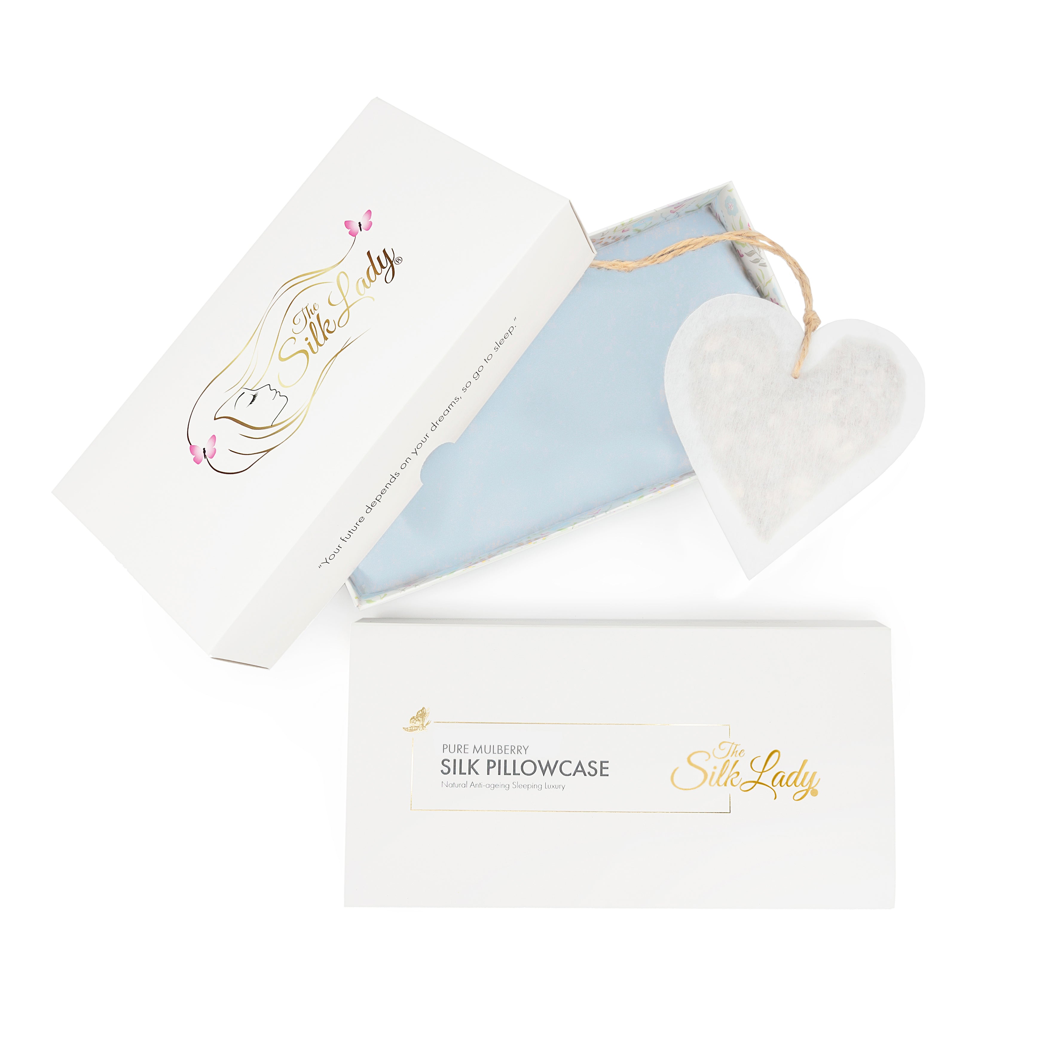 Pure Silk Pillowcase 22 Momme - Ice Blue