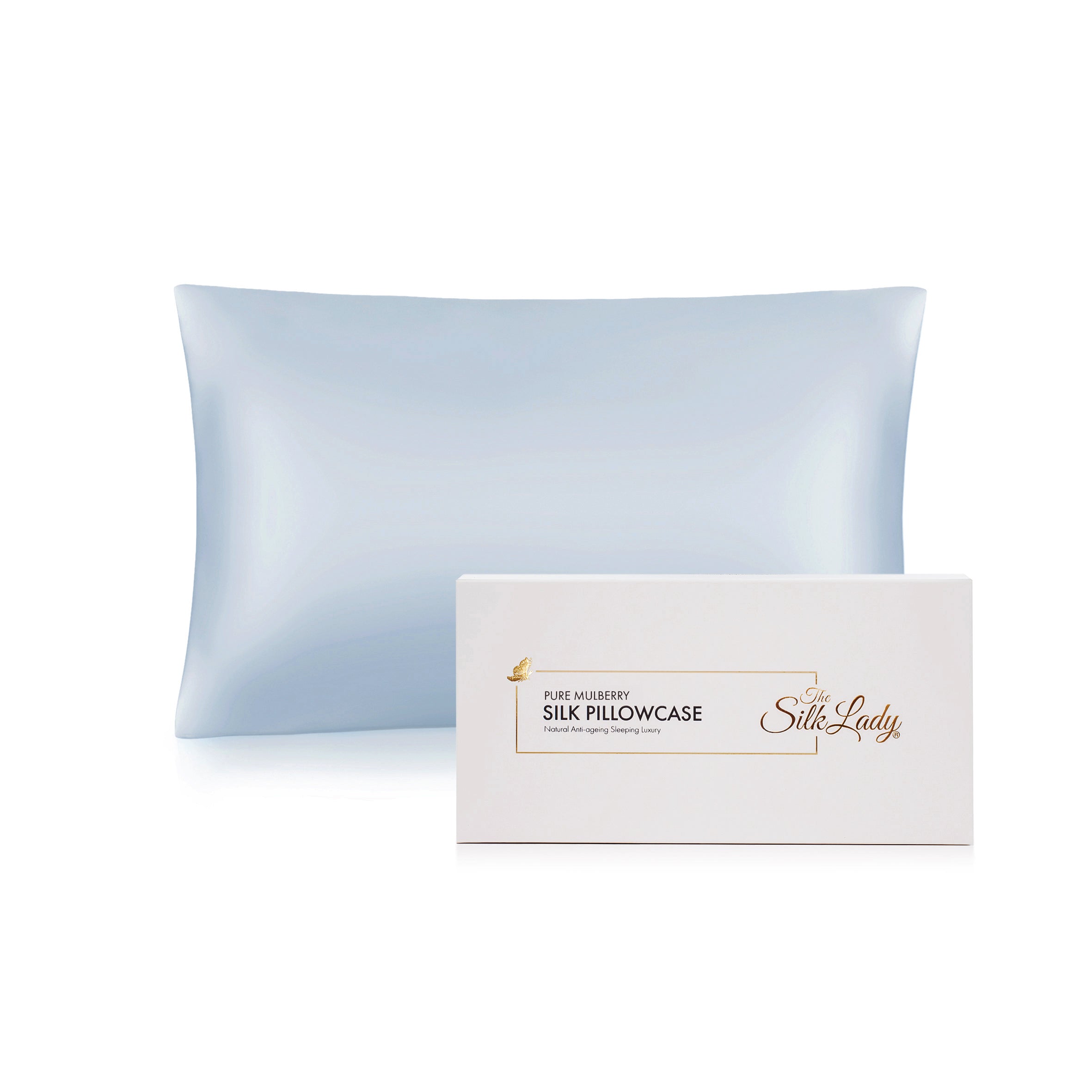 Pure Silk Pillowcase 22 Momme - Sky Blue