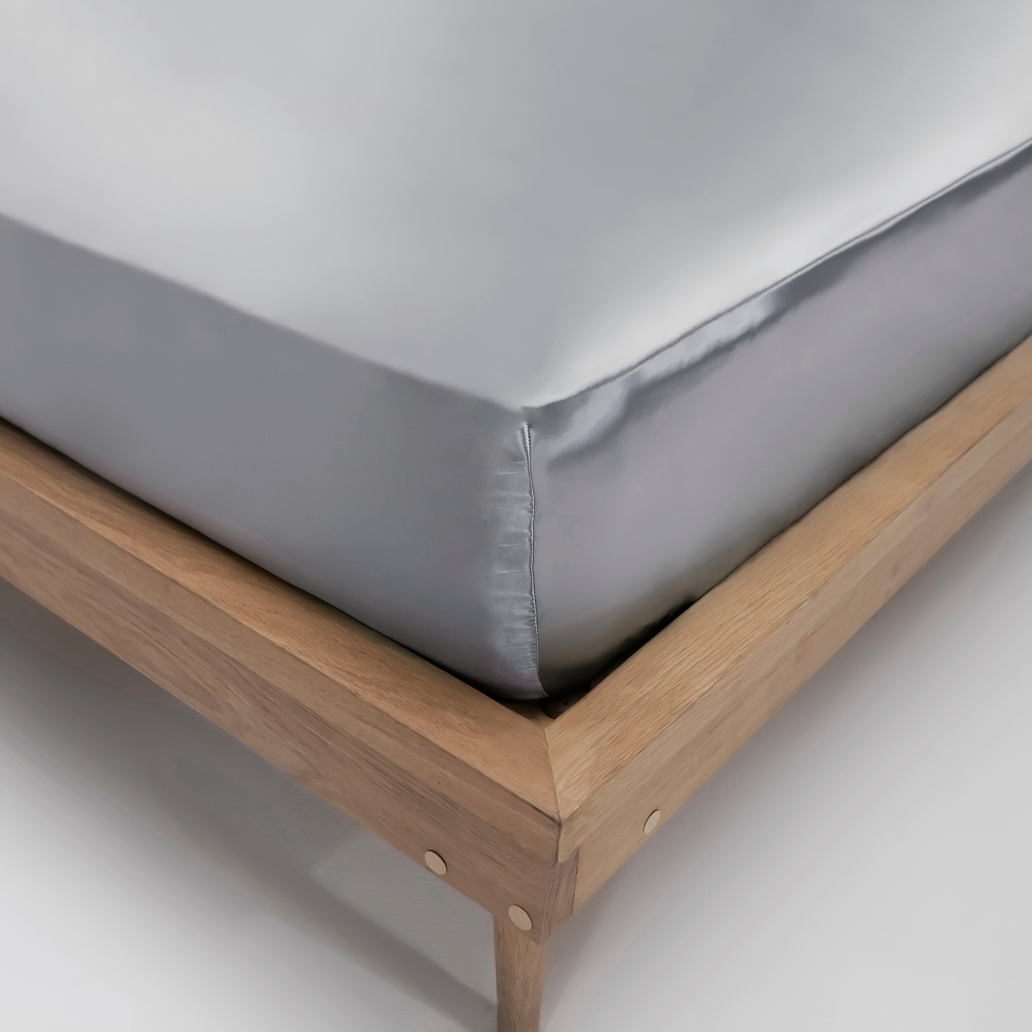 Pure Silk Fitted Sheet - Dove Grey