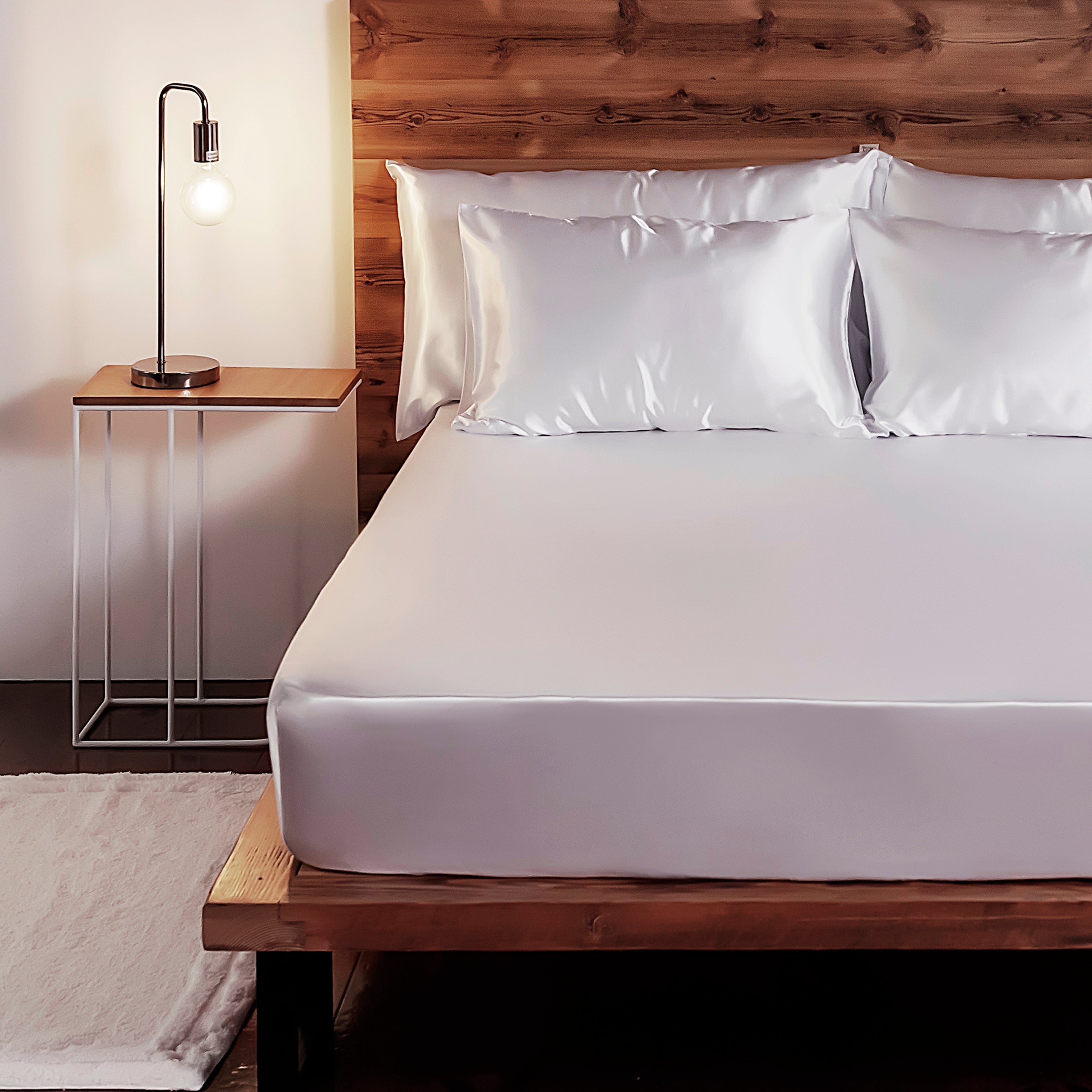 Pure Silk Fitted Sheet - Snow White