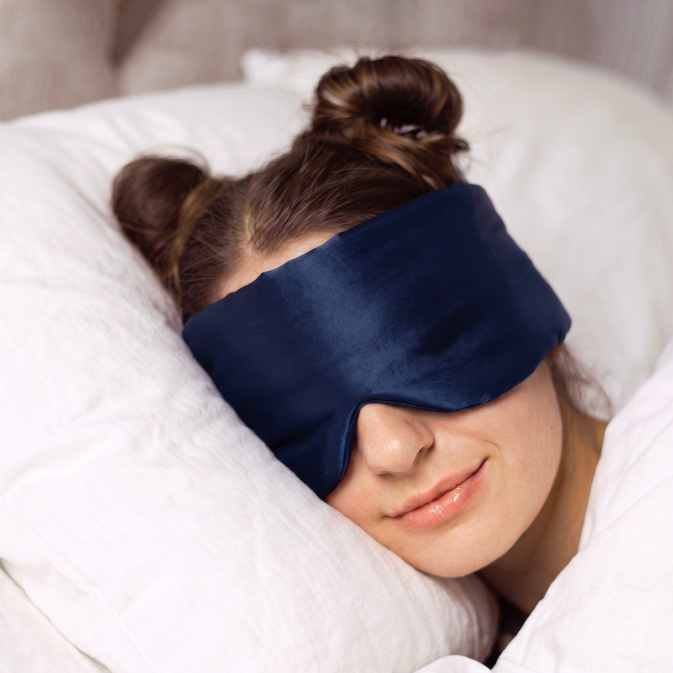 Silk Padded Sleeping Masks - Navy Blue