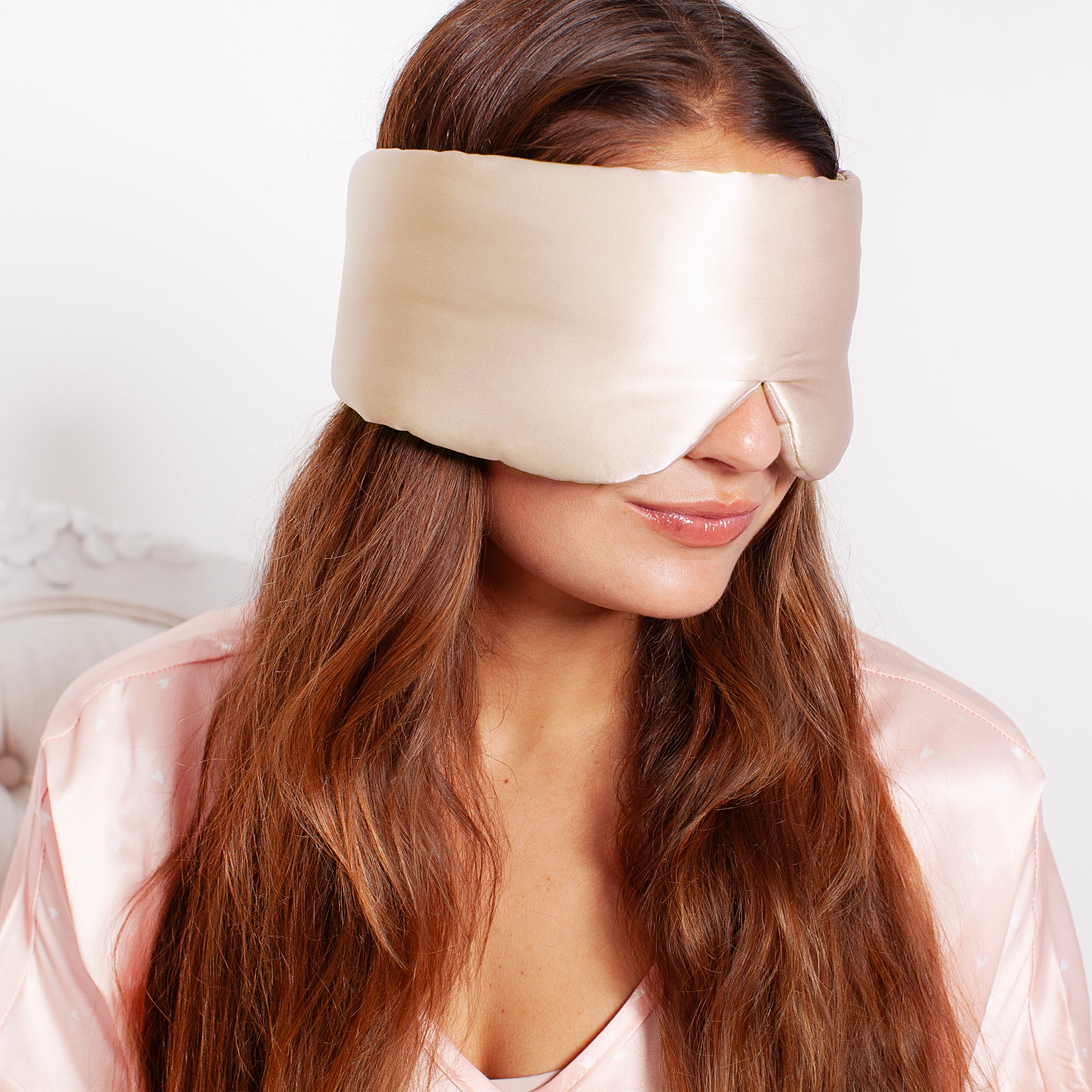 Silk Padded Sleeping Masks - Champagne