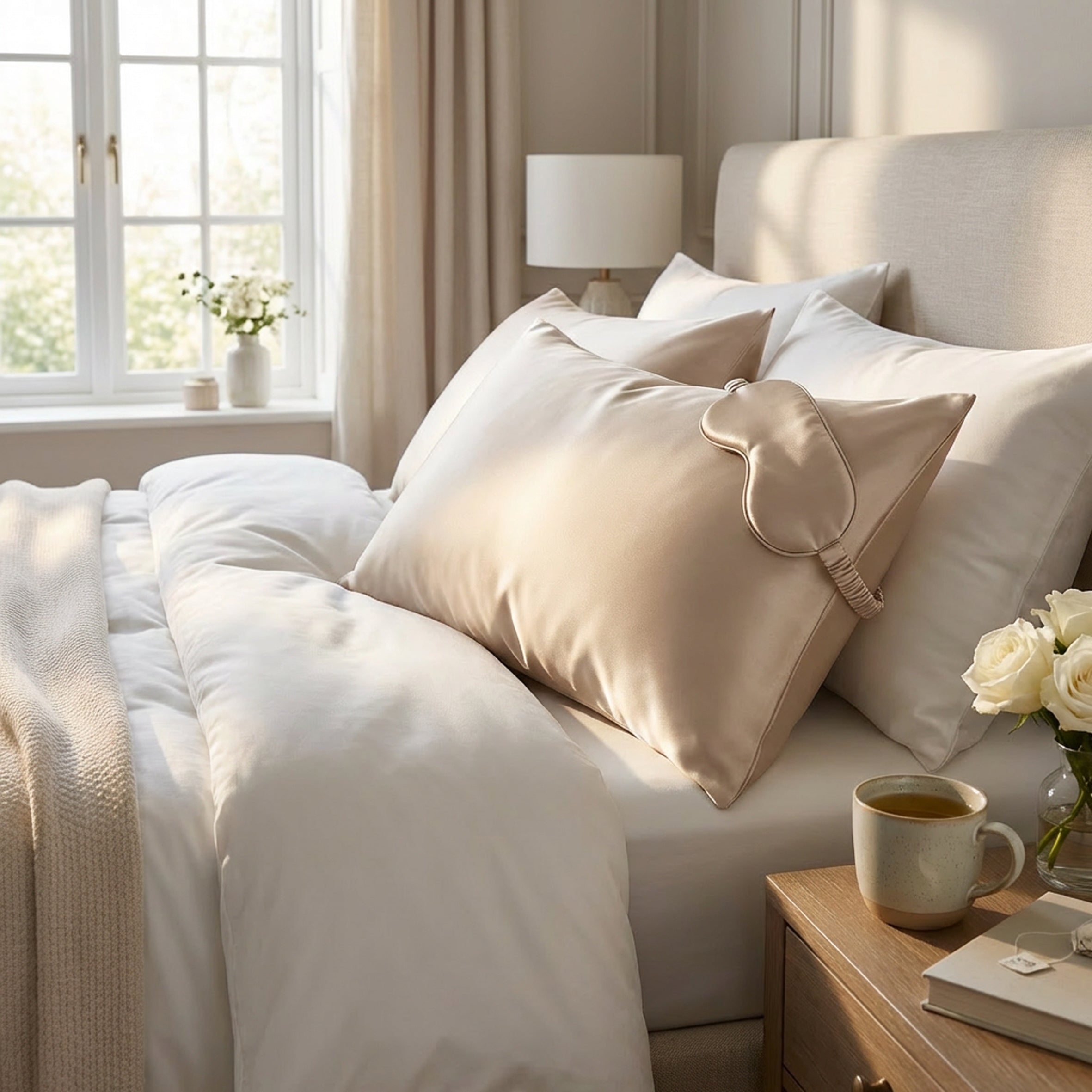Pure Silk Pillowcase Champagne