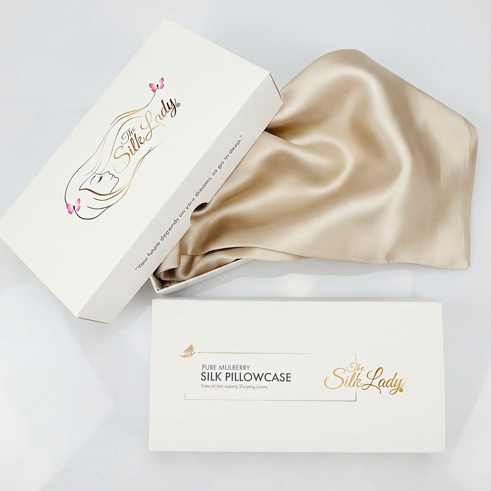 Pure Silk Pillowcase 22 Momme - Champagne