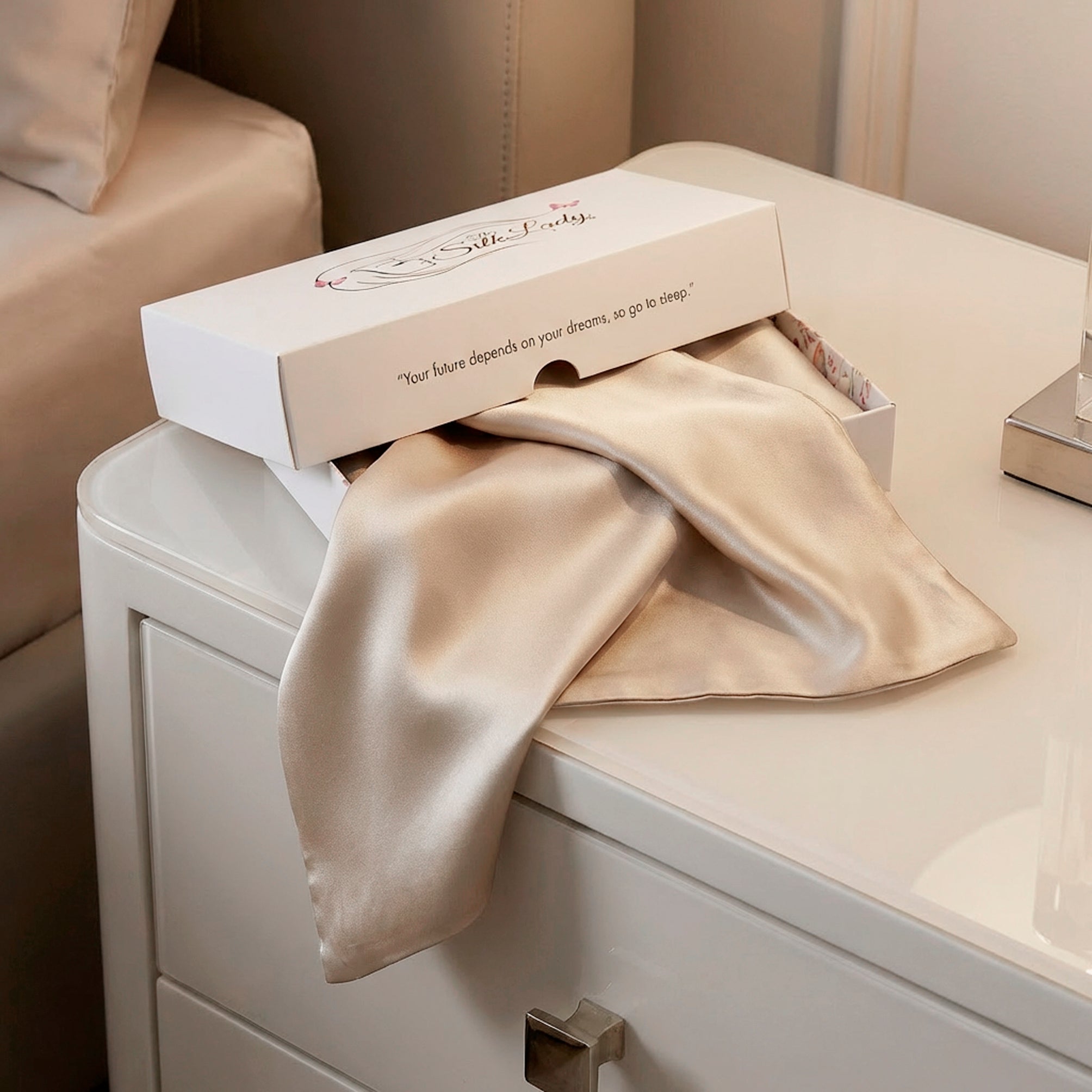 Pure Silk Pillowcase Champagne
