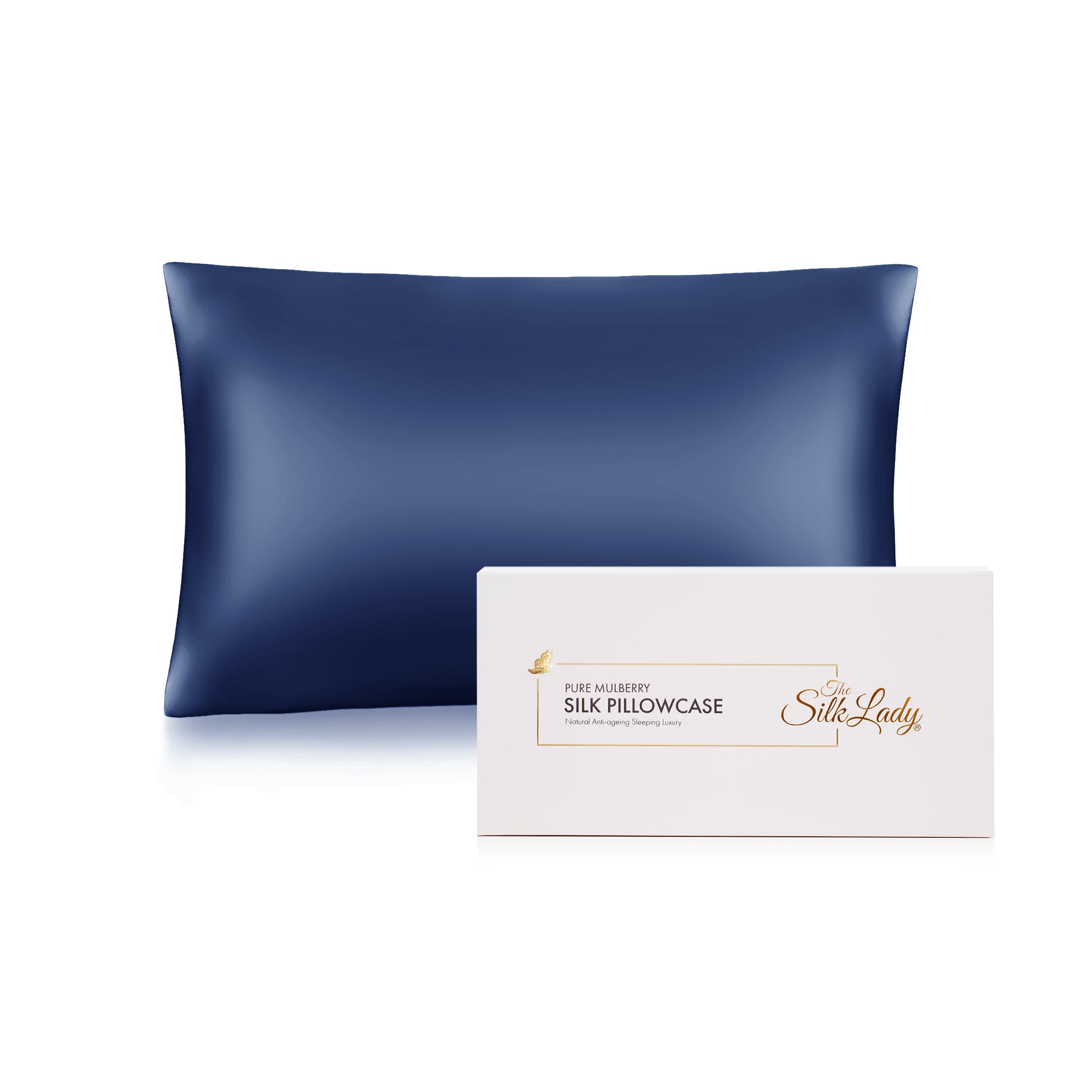 Pure Silk Pillowcase 22 Momme - Navy Blue
